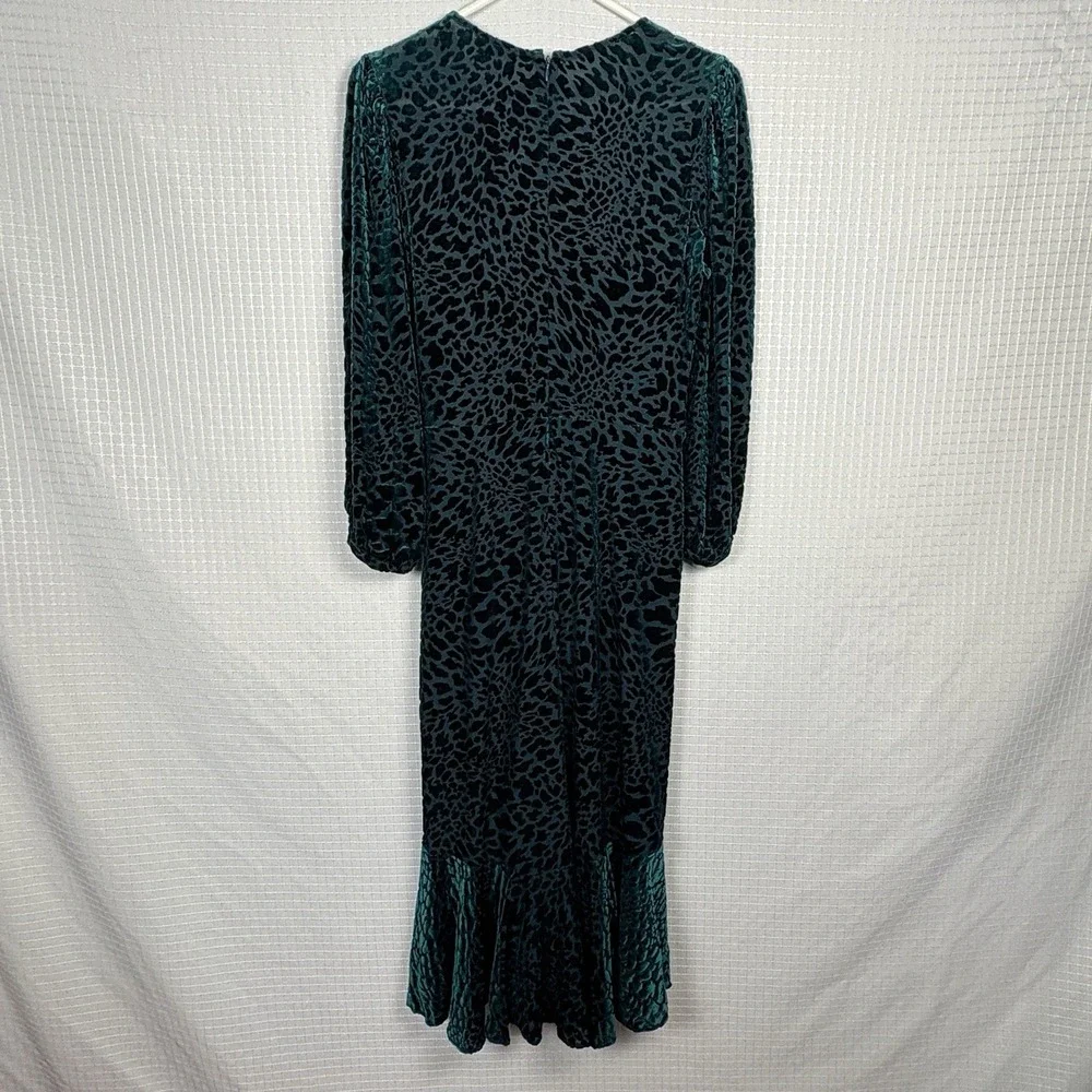 Calvin Klein‎ Velvet Burnout Faux Wrap Dress Womens 6 Party Holiday Event NYE - Picture 2 of 9